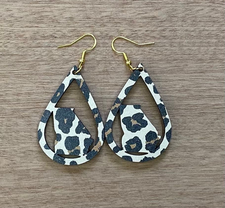 Georgia Leopard Teardrop Dangle Earrings
