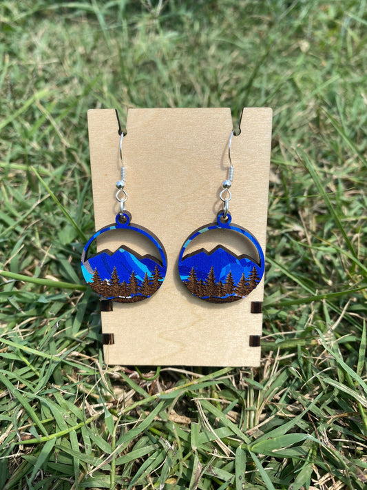 Van Gogh Inspired Mountain Dangle Earrings