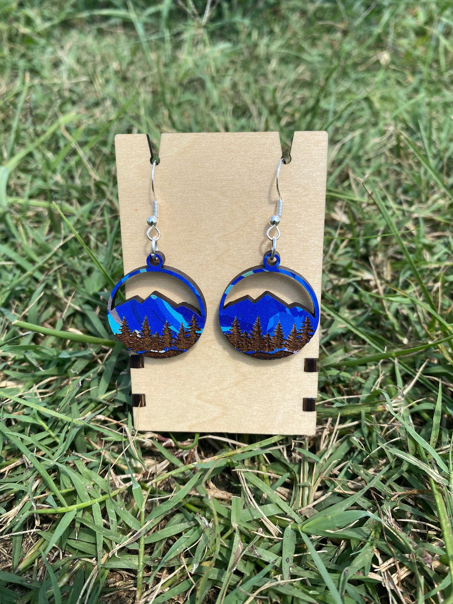 Van Gogh Inspired Mountain Dangle Earrings