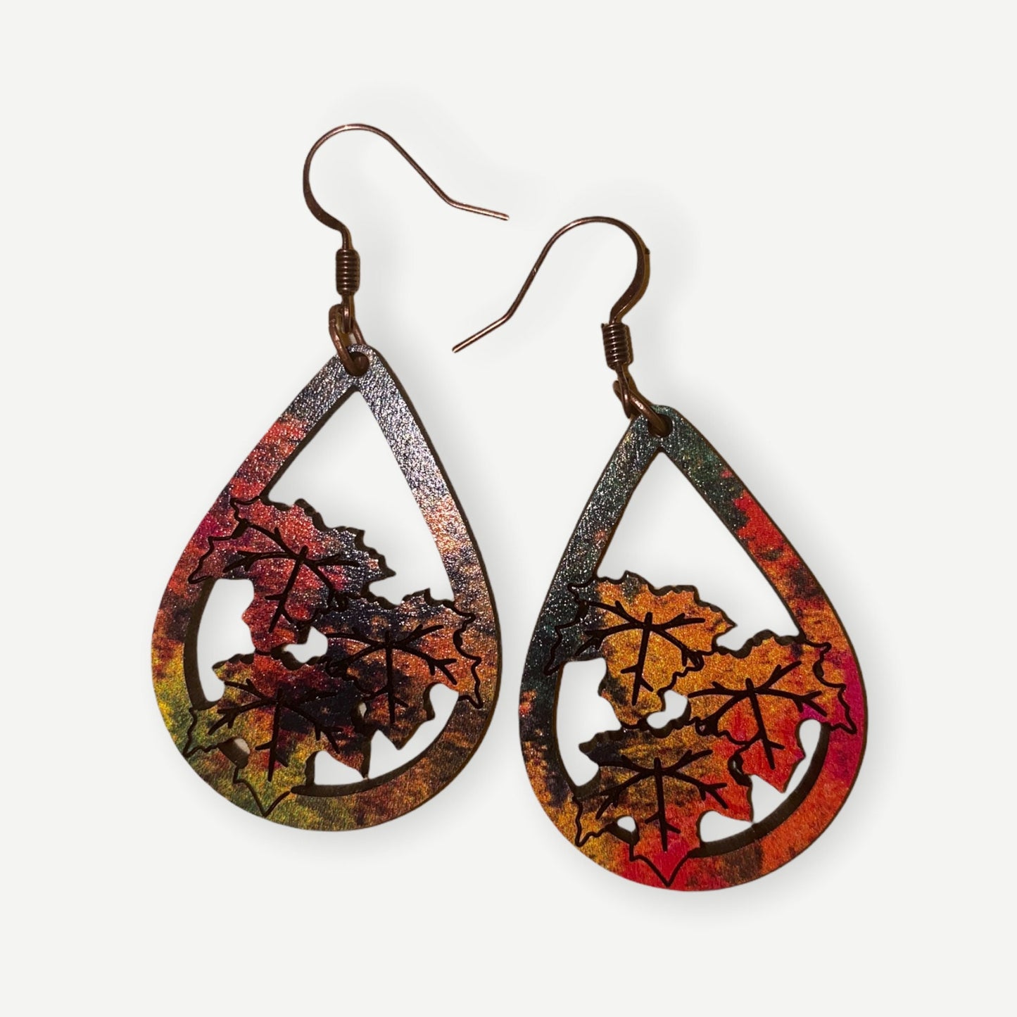 Fall Leaves Statement Earrings - Hypoallergenic Festive Autumn Maple Leaves for Thanksgiving Dinner Party | Gift Idea for Girlfriend