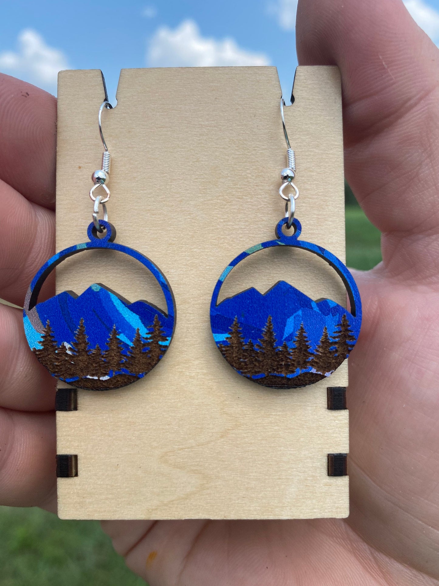 Van Gogh Inspired Mountain Dangle Earrings