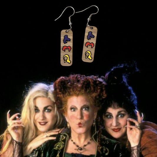 Hocus Pocus Sanderson Sisters Dangle Earrings | Halloween Witch Earrings