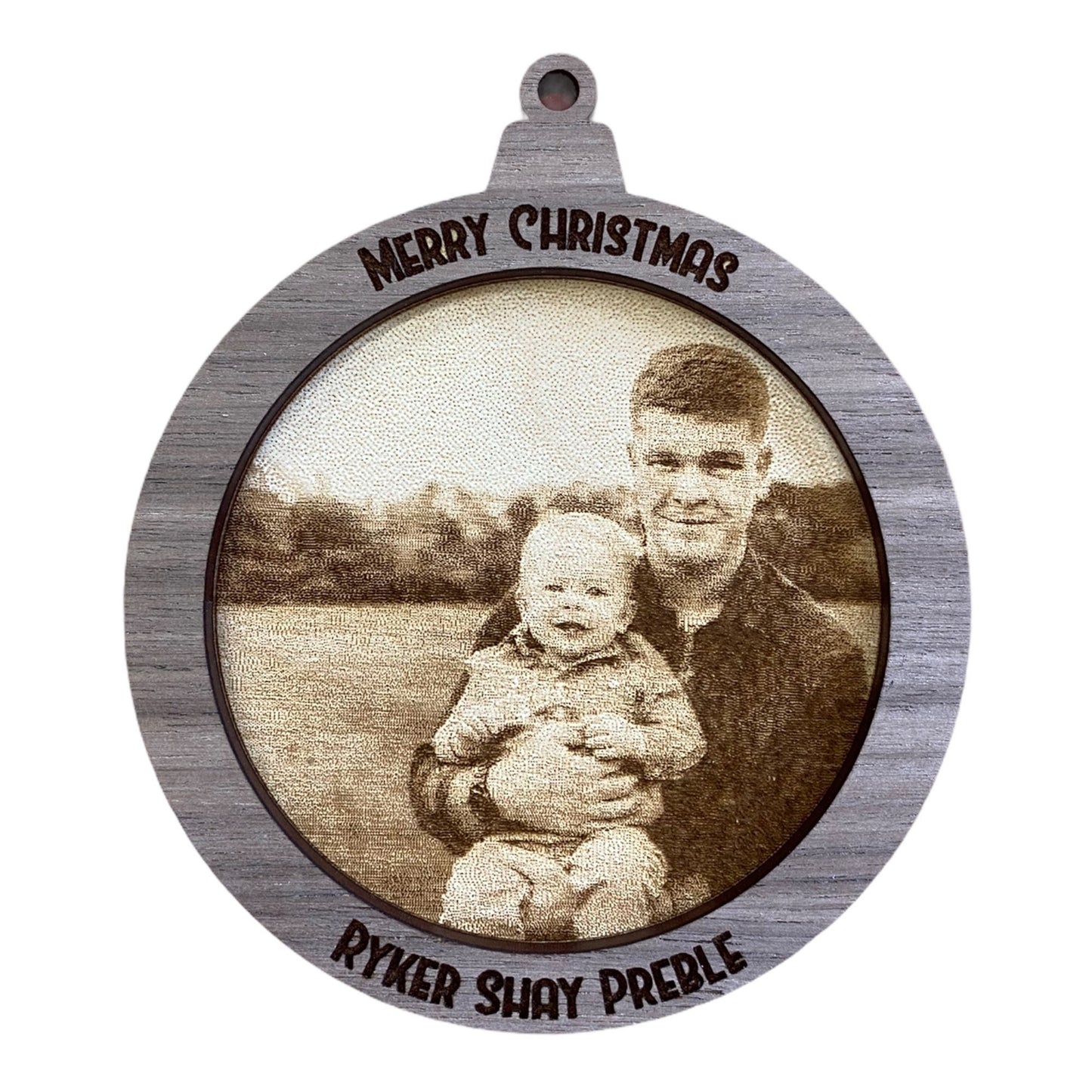 Customizable Laser-Cut Christmas Tree Ornament - Personalized Wooden Engraved Photo Christmas Ornaments | Christmas Gift Idea for Loved Ones