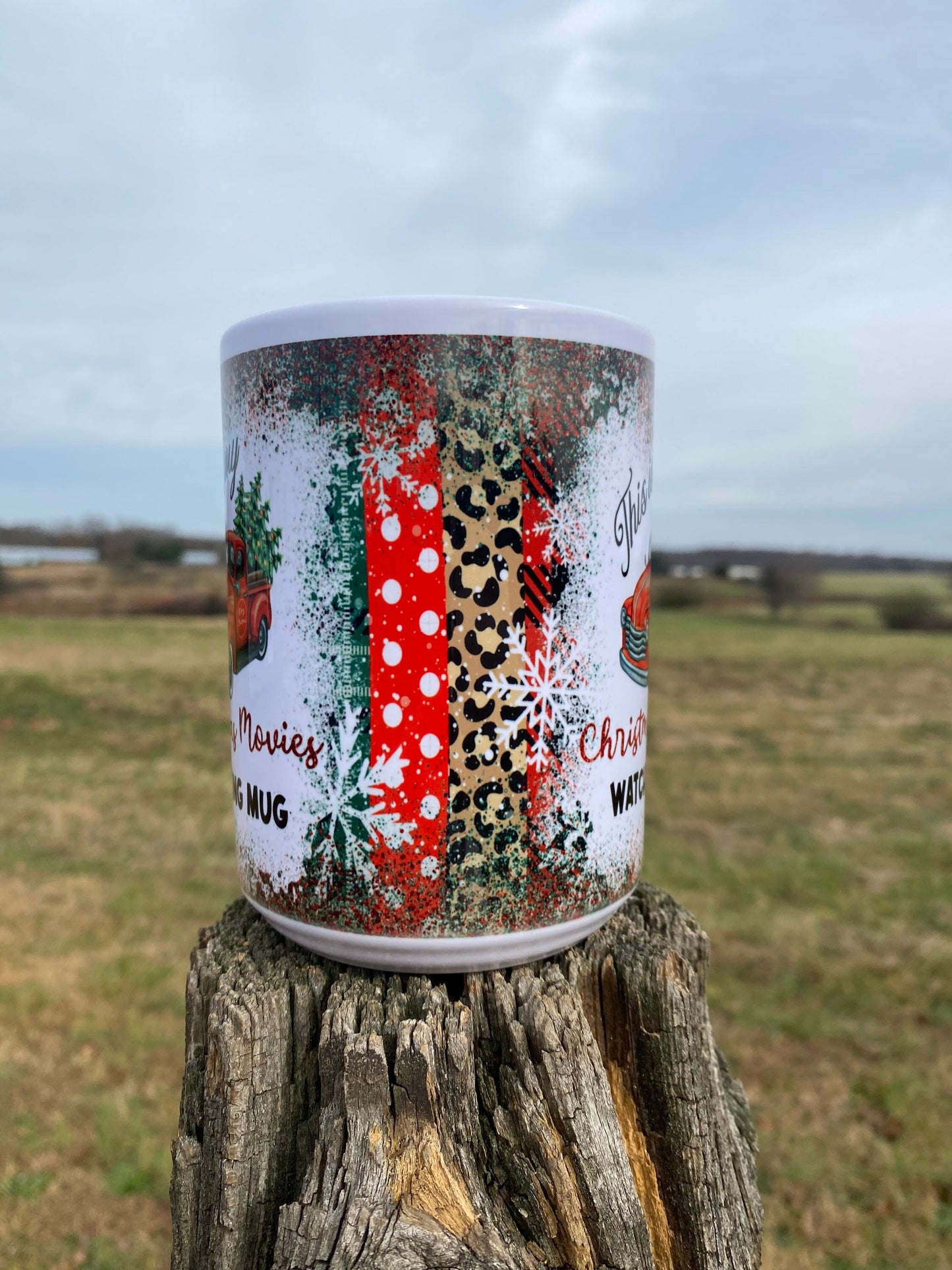 Christmas Movie Watching Mug - Microwave & Dishwasher Safe 15 oz Coffee Mug w/ Graphic Quote Design | Coffee Lover Gifts for Christmas