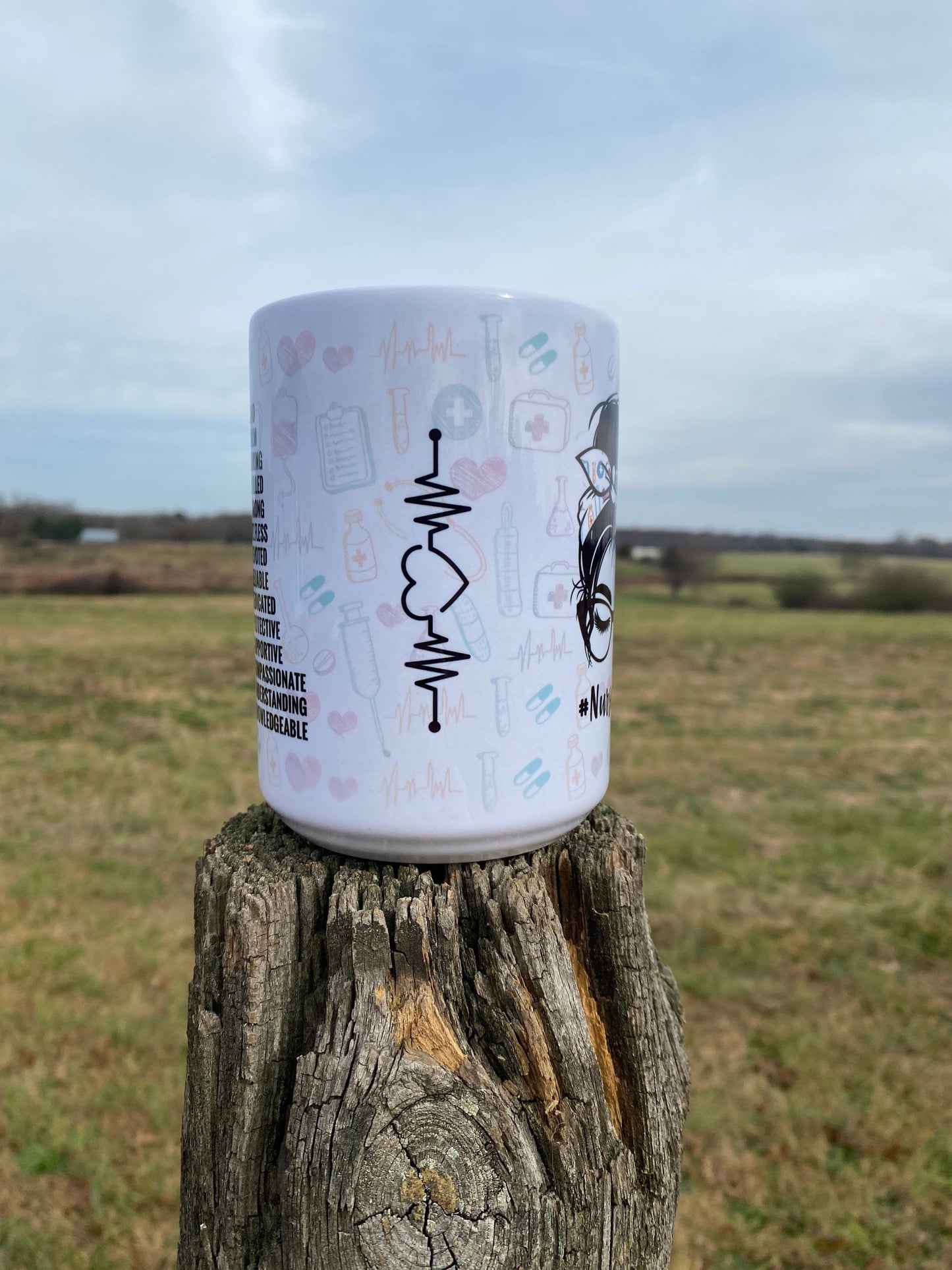 Hashtag Nurse Life Coffee Mug - Durable 15 Oz Large Ceramic Mug w/ Dishwasher & Microwave Safe Properties | Gift For Nurse Co-Worker