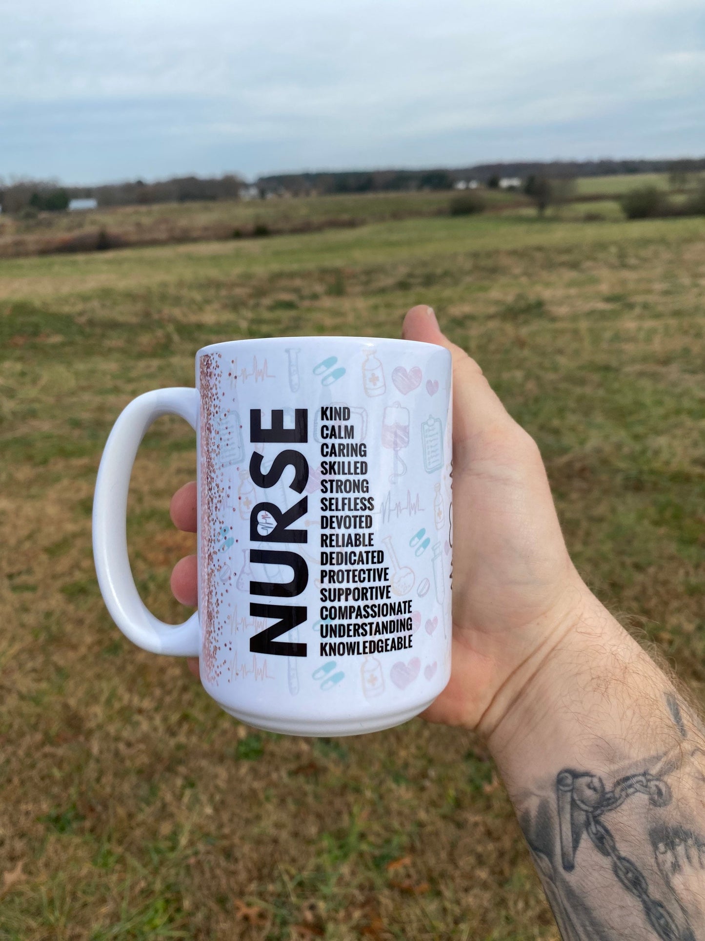 Hashtag Nurse Life Coffee Mug - Durable 15 Oz Large Ceramic Mug w/ Dishwasher & Microwave Safe Properties | Gift For Nurse Co-Worker