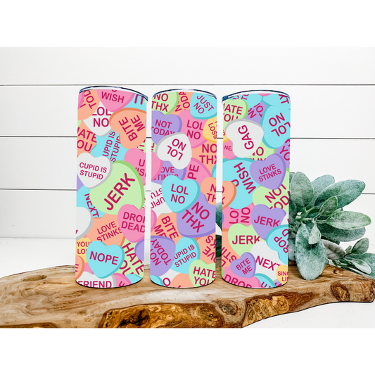 Valentine's Day Tumbler | Valentine Candy Heart Tumbler